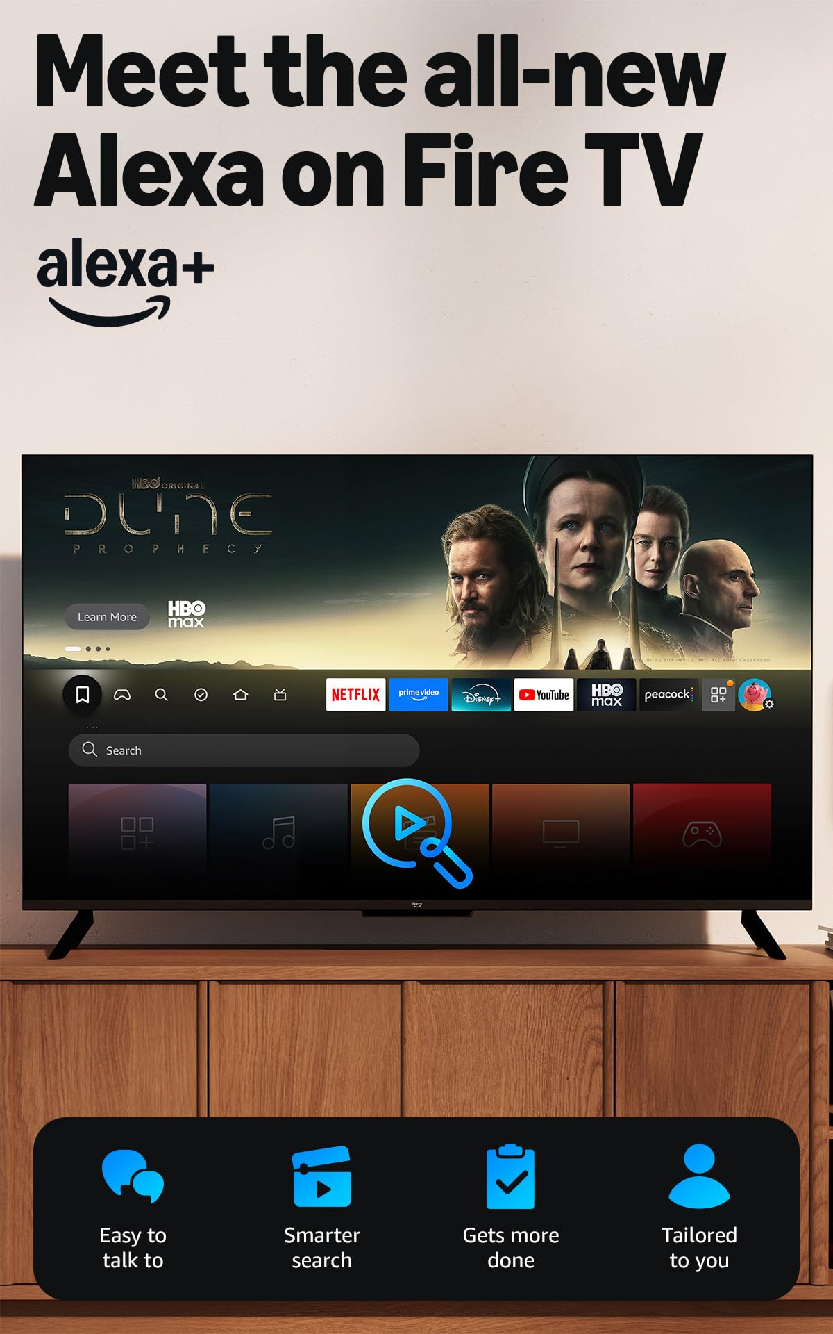 Amazon Fire TV 50" 4-Series (newest model), 4K Ultra HD smart TV with Alexa Remote, HDR10+, fast processor, Dolby Audio, Ambient Experience, free and live TV, find shows faster with Alexa+